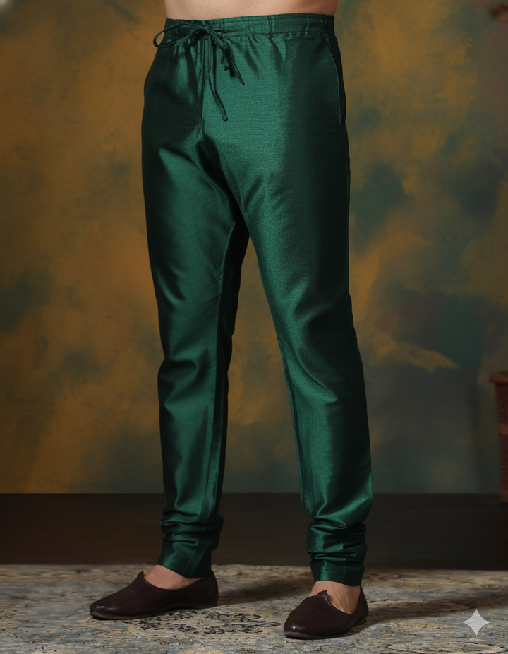 Emerald Forest Silk Churidar For Men | SHOBITAM