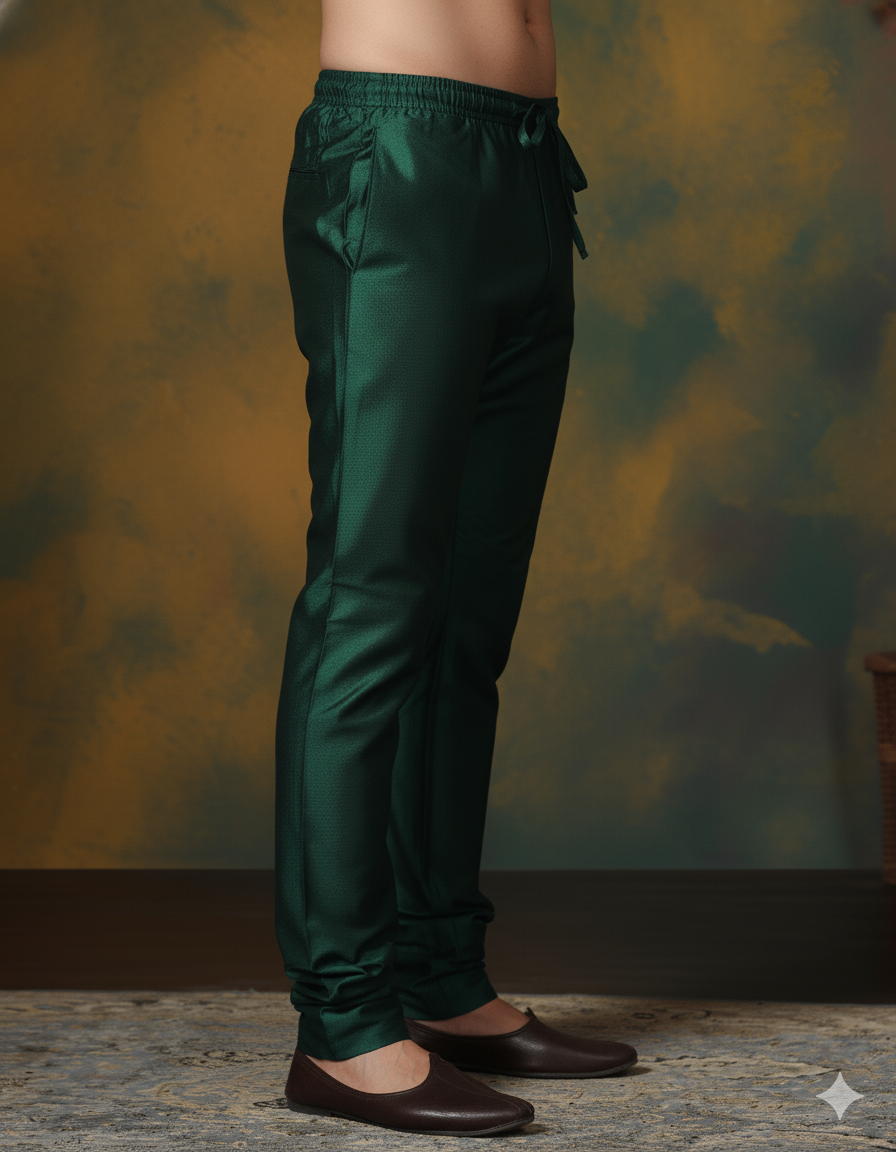 Emerald Forest Silk Churidar For Men | SHOBITAM