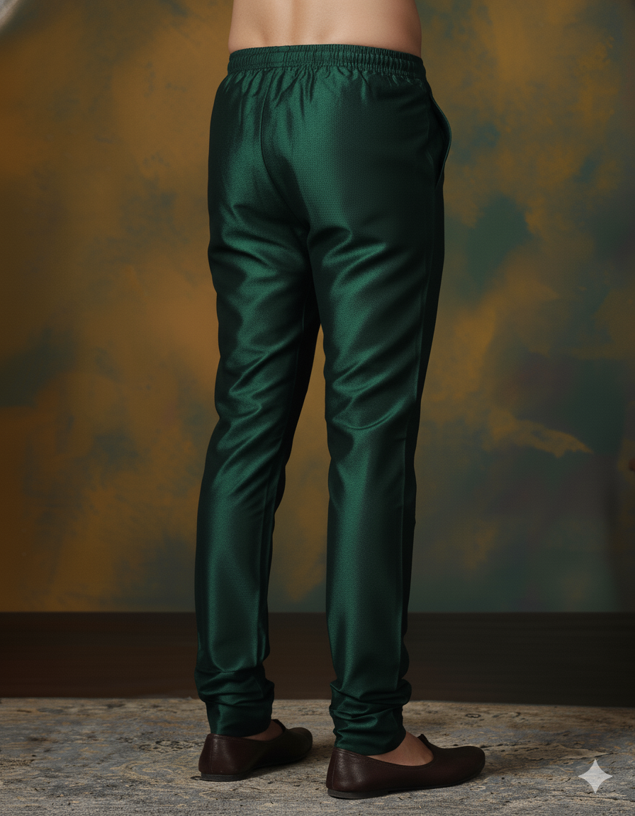 Emerald Forest Silk Churidar For Men | SHOBITAM