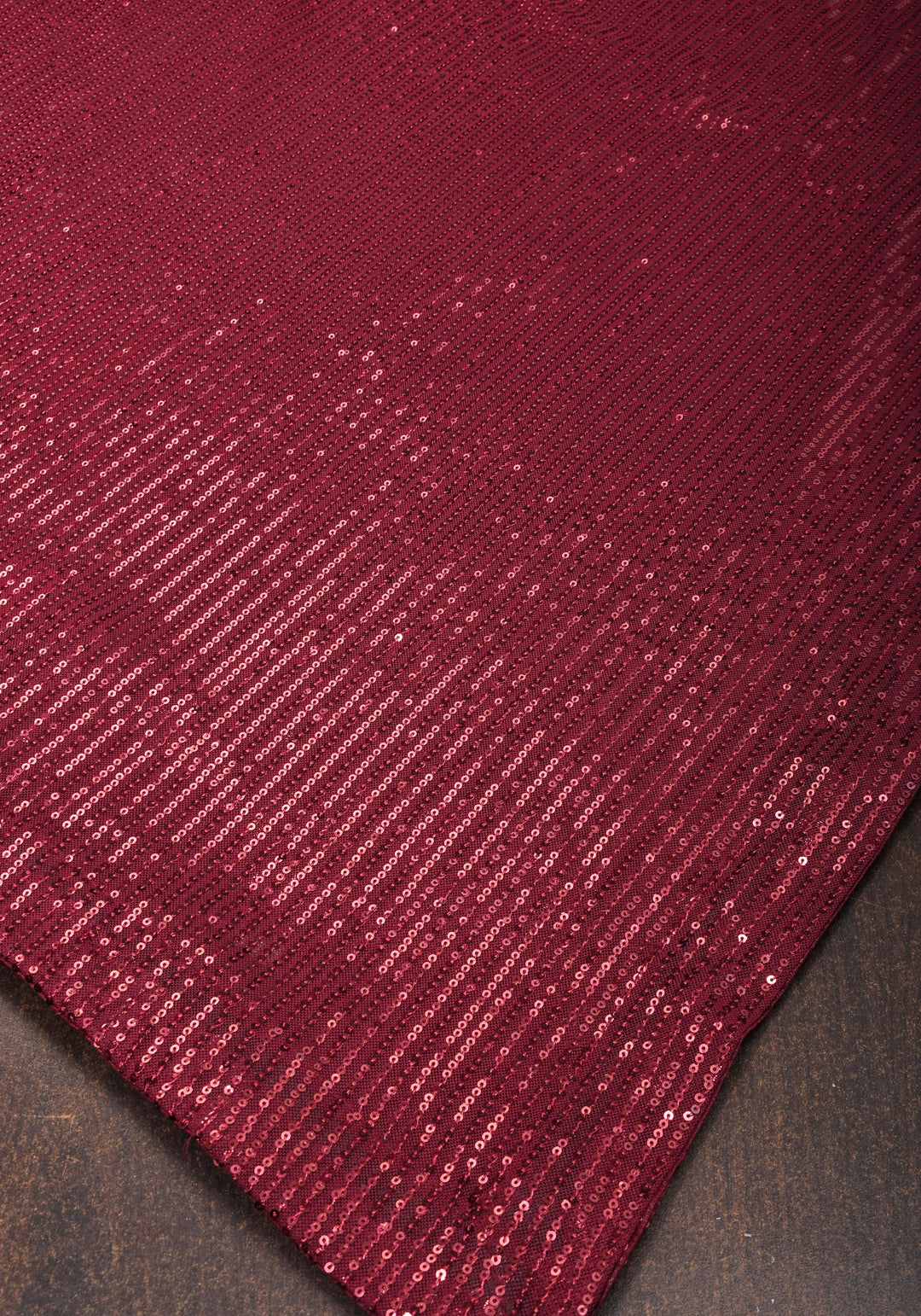 Maroonish Red Sequins Saree in net