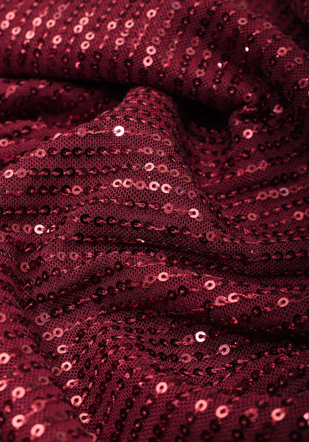 Maroonish Red Sequins Saree in net