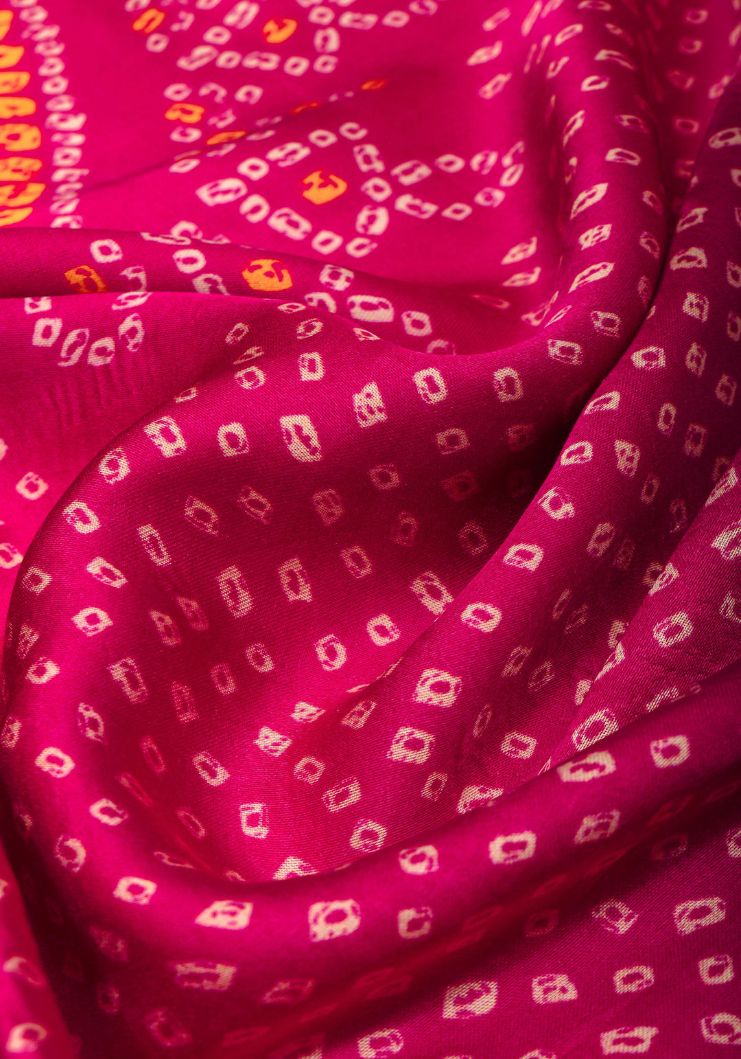 Pink Gajji Silk Saree with Bandhni Digital Print and Gotta patti borders | SHOBITAM
