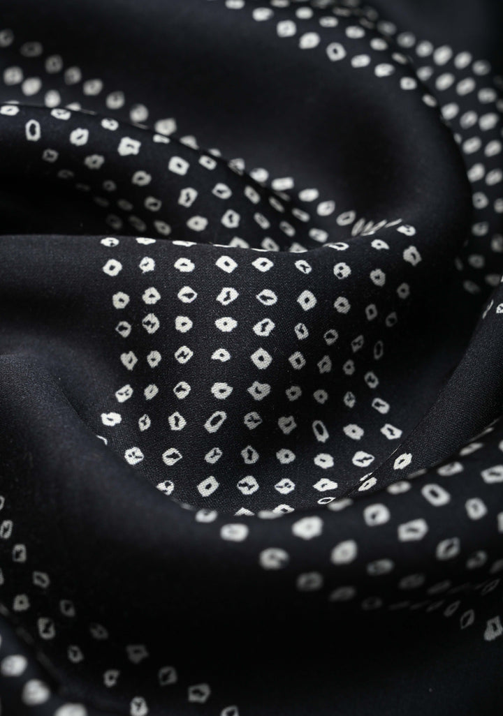 Black Gajji Silk Saree with Bandhini Digital Print and Gotta Patti Border