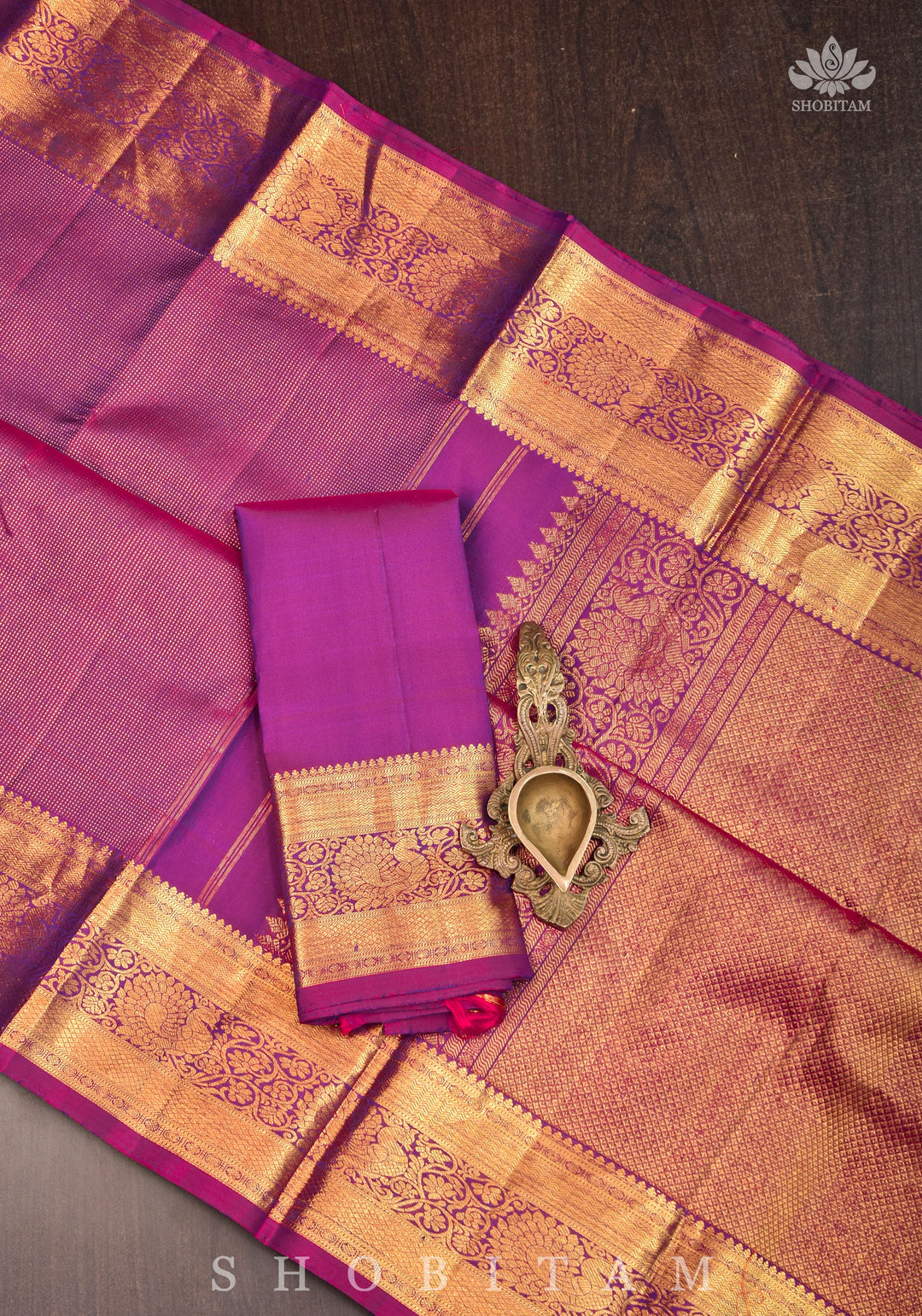 Shimmering Celebrity Special Zari Checks Pure Silk Kanjivaram Pure Silk Saree in Deep Pink | SILK MARK CERTIFIED