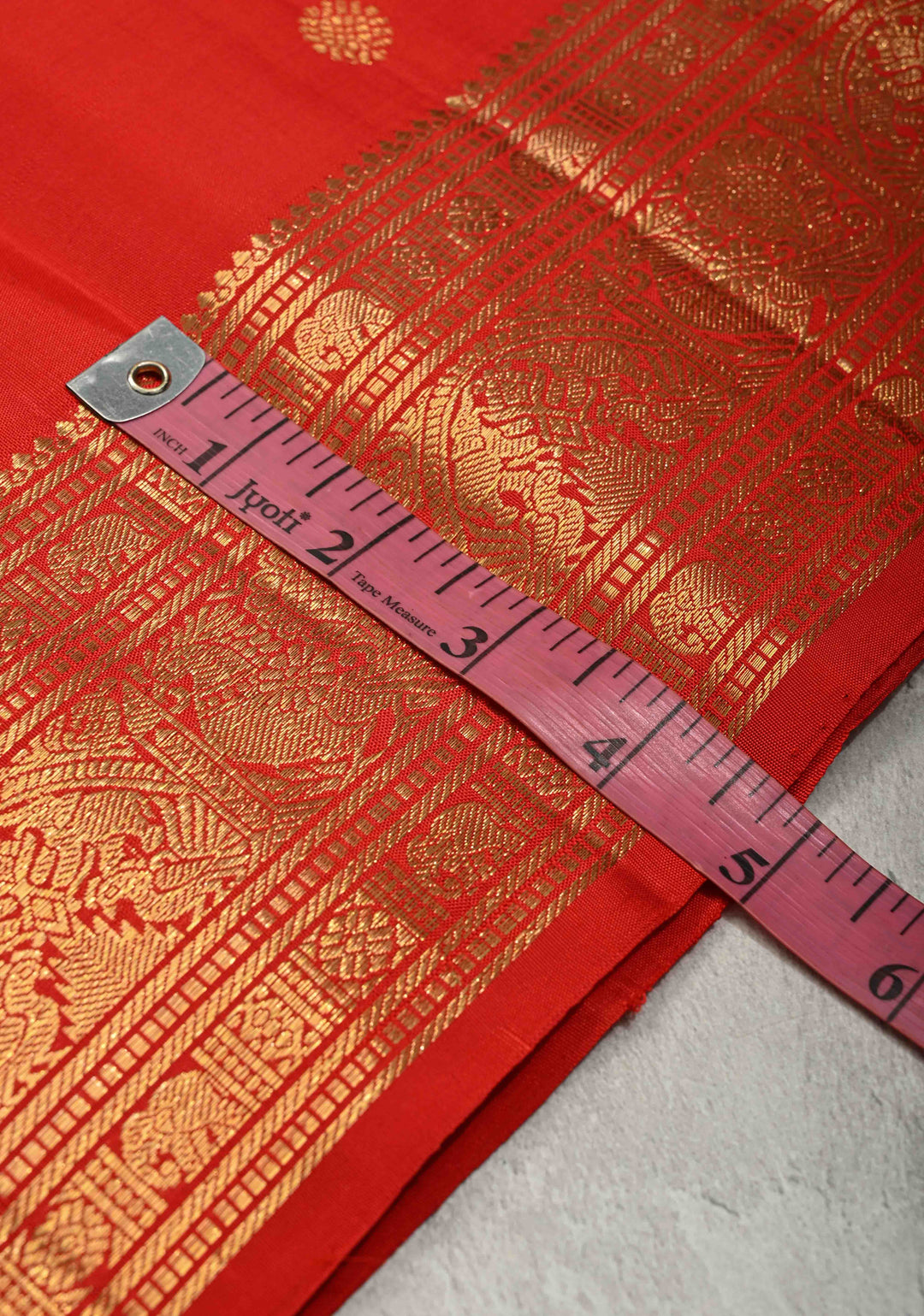 Vermilion Red Pure Kanjivaram Silk Saree with Zari Buttas and Zari Border| SILK MARK CERTIFIED