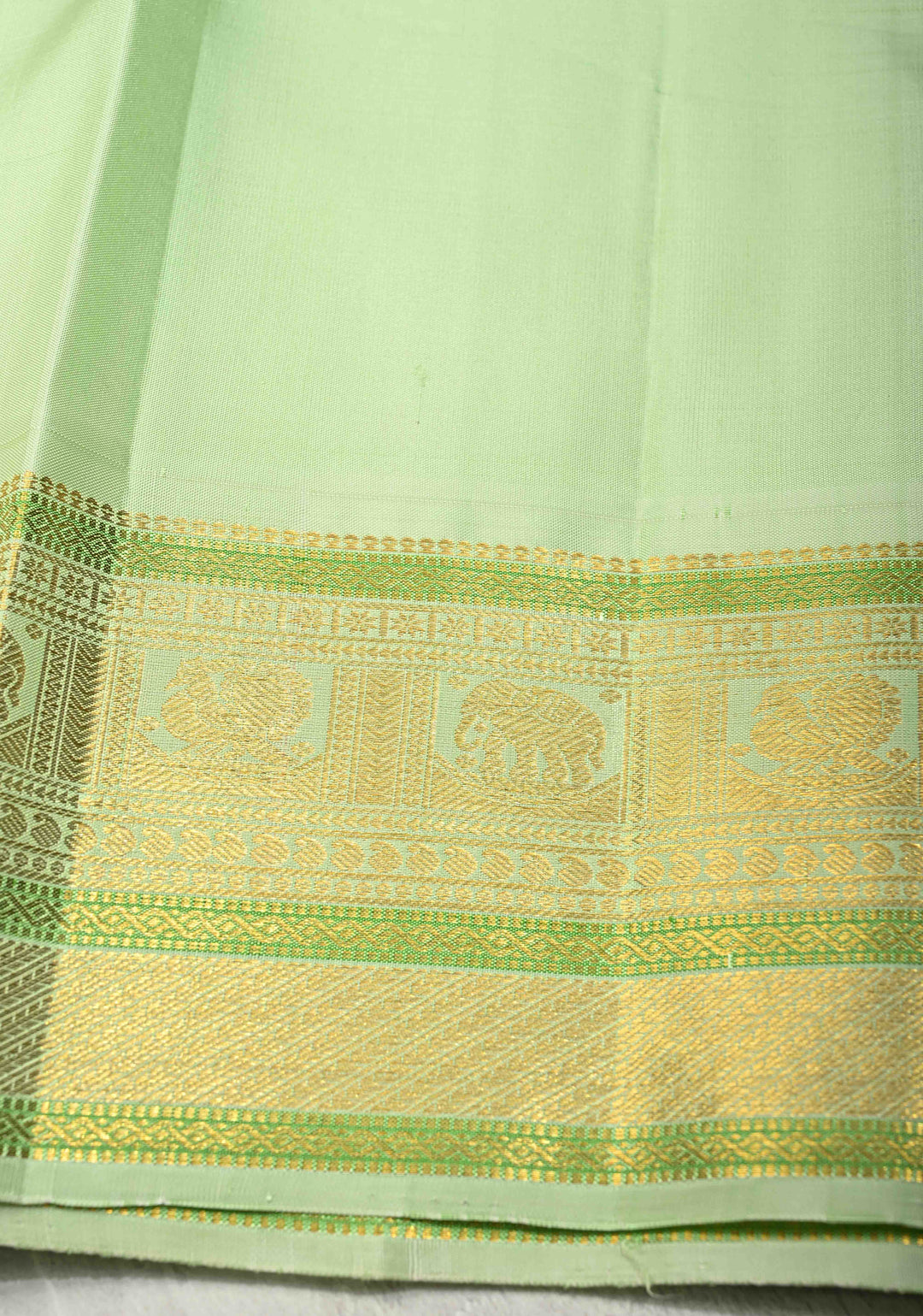 3 Gram Pure Zari Sunset Orange Pure Kanjivaram Silk Saree with Zari Paisley Buttas and Contrast Korvai Zari Border | SILK MARK CERTIFIED