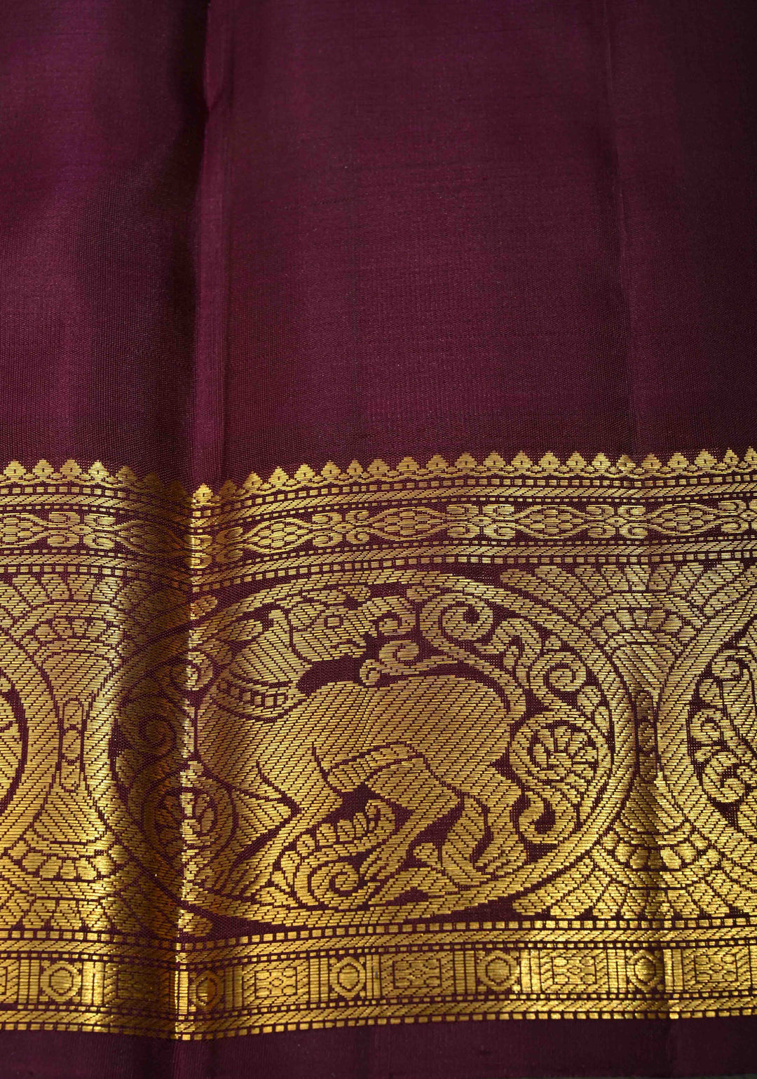 Methi Green Pure Kanjivaram Silk Saree with Zari Buttas and Contrast Ganga Jamuna Border | SILK MARK CERTIFIED