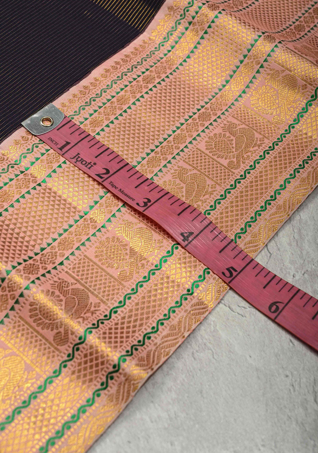 Deep Navy Blue Pure Kanjivaram Silk Saree with Vairaoosi Zari Stripes and Contrast Korvai Veldhari Zari Border | SILK MARK CERTIFIED