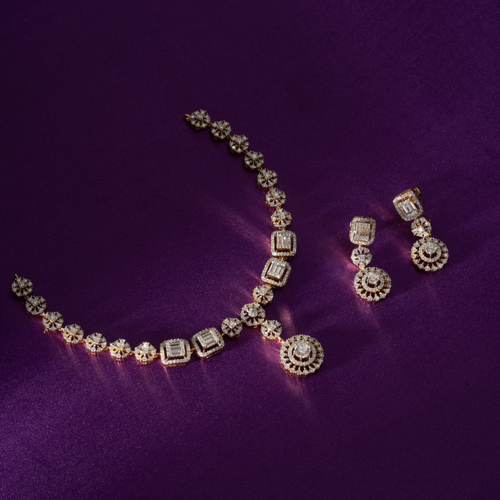 92.5 Silver, 24kt Gold Polish Regal Trinket Necklace Set | SHOBITAM