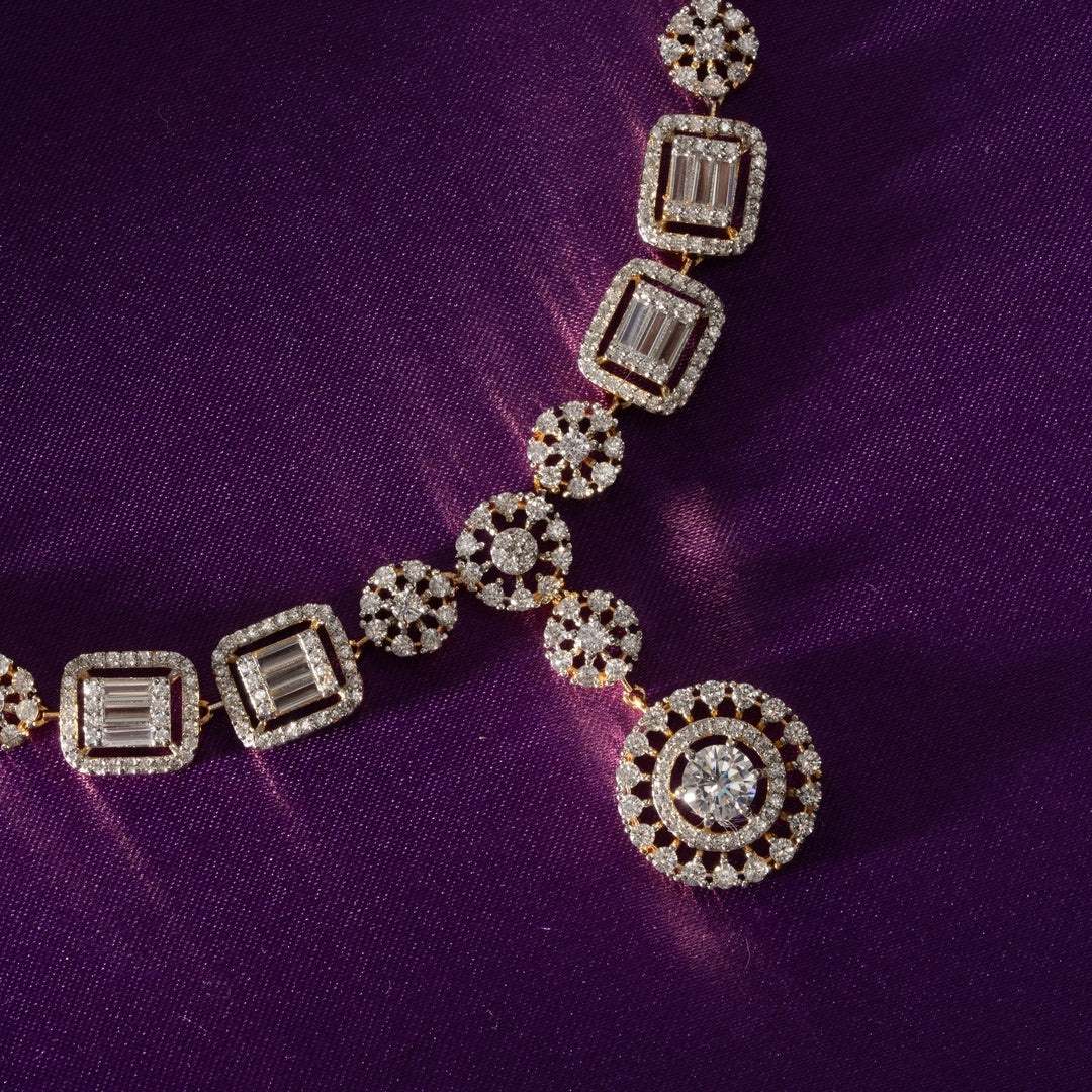 92.5 Silver, 24kt Gold Polish Regal Trinket Necklace Set | SHOBITAM