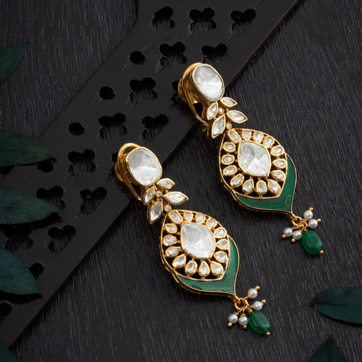 92.5 Silver, Gold Plated, Eirwyn Victorian Danglers | SHOBITAM