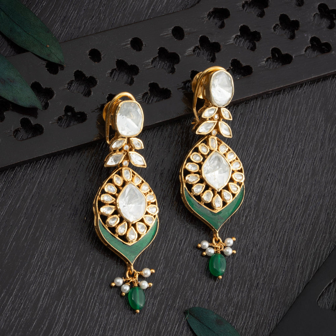 92.5 Silver, Gold Plated, Eirwyn Victorian Danglers | SHOBITAM