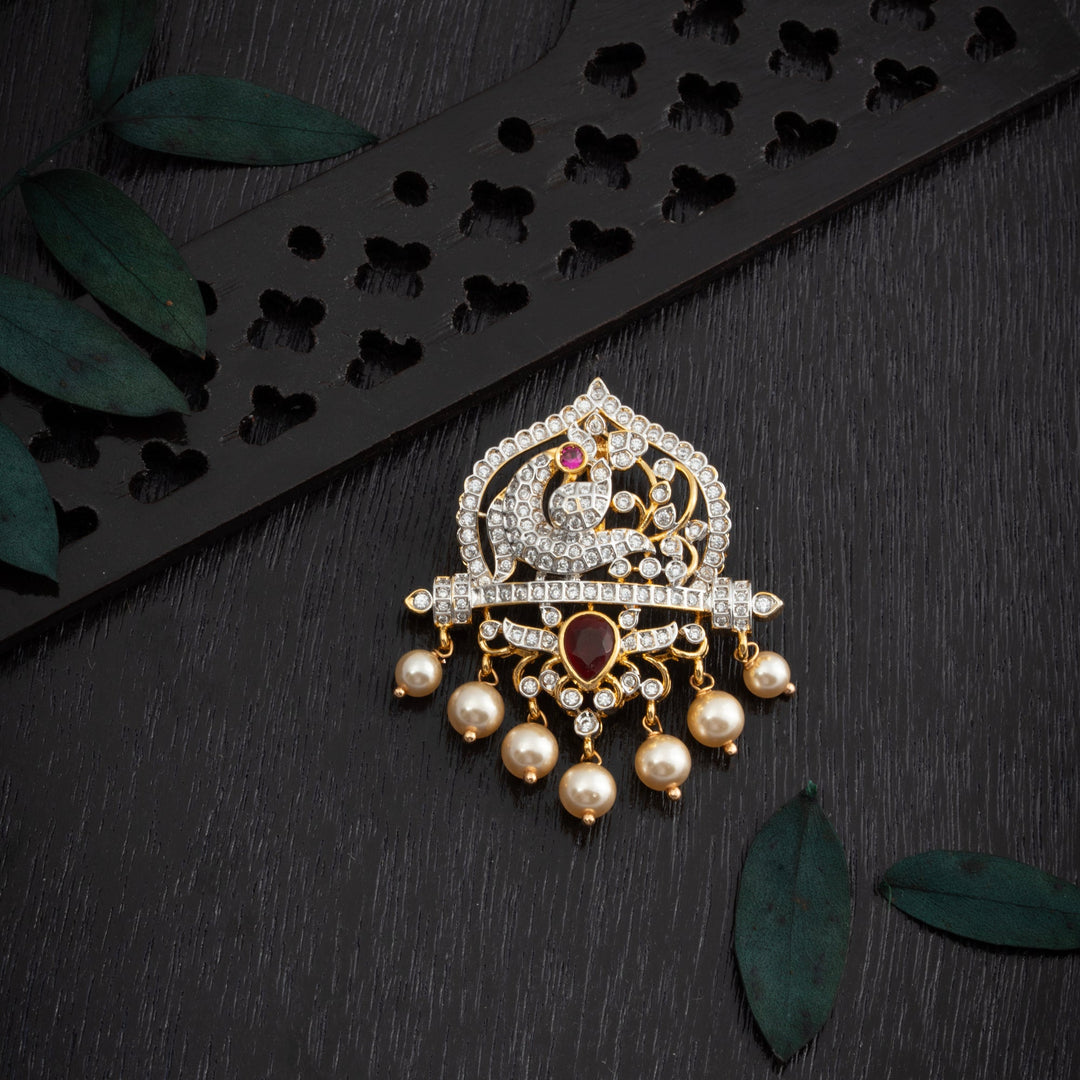 92.5 Silver, Gold Plated, Morina CZ Pendant | SHOBITAM