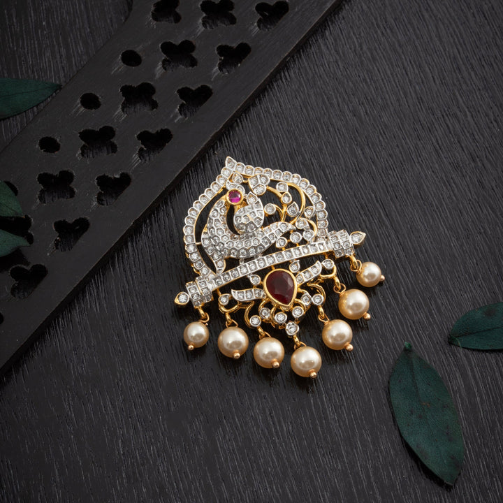 92.5 Silver, Gold Plated, Morina CZ Pendant | SHOBITAM