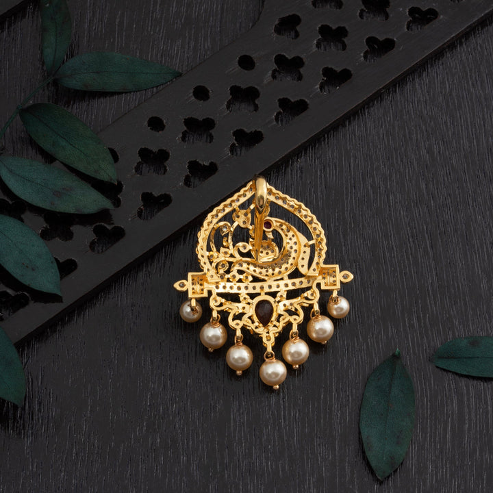 92.5 Silver, Gold Plated, Morina CZ Pendant | SHOBITAM