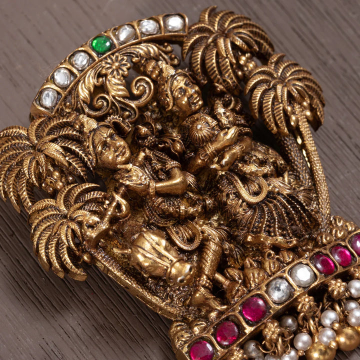 92.5 Silver, Gold Plated Radha-Krishna Vana Pendant