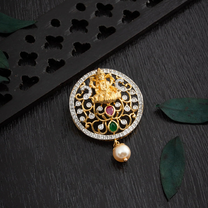 92.5 Silver, Gold Polish Mahalaksha Temple Pendant