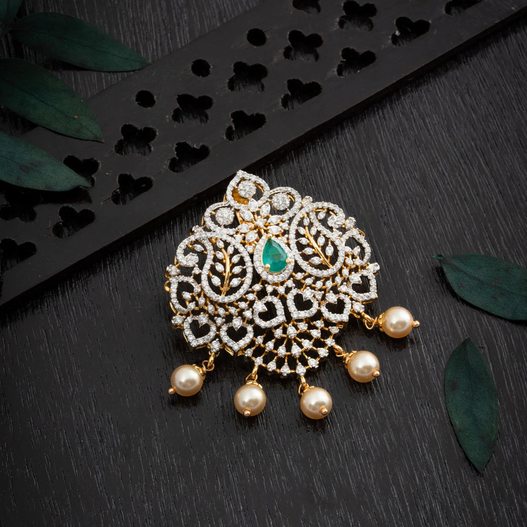 92.5 Silver, Gold Polish Mangora CZ Pendant