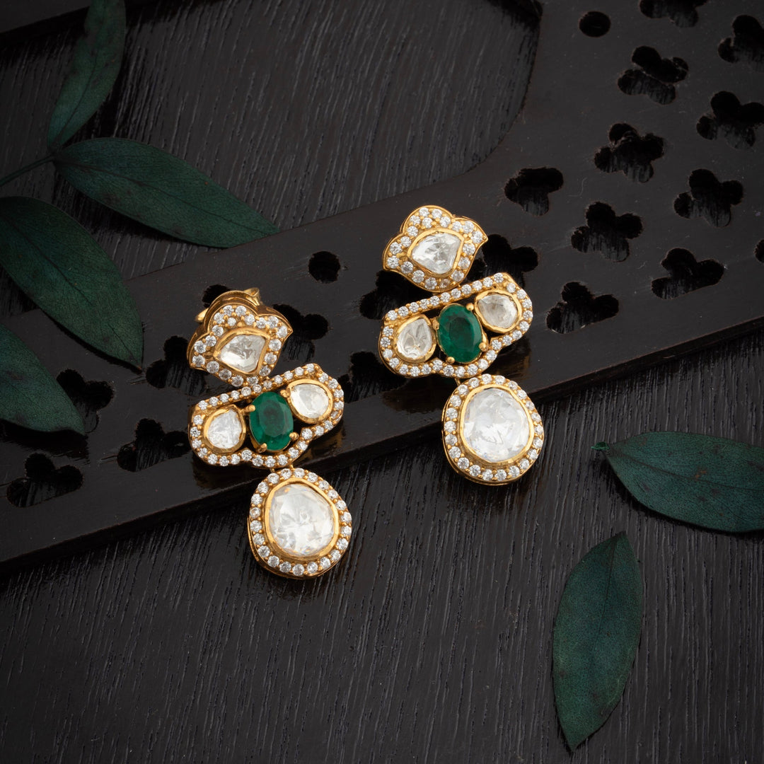92.5 Silver, Gold Plated, Leafy Victorian Danglers
