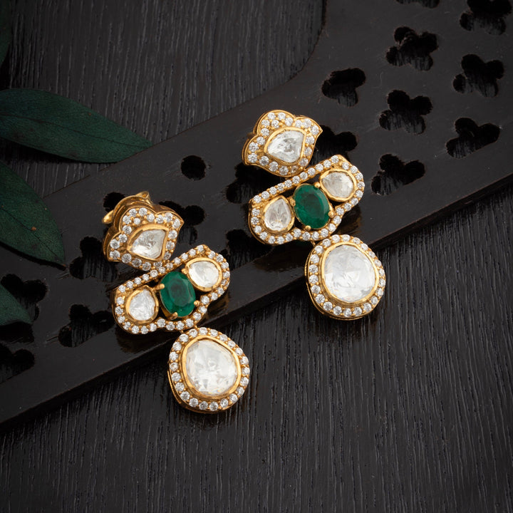 92.5 Silver, Gold Plated, Leafy Victorian Danglers