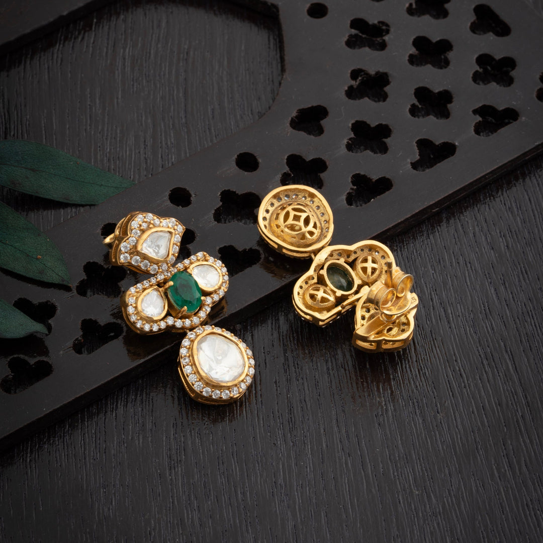 92.5 Silver, Gold Plated, Leafy Victorian Danglers