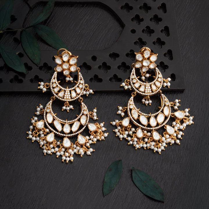 92.5 Silver, Gold Plated, Florvane Moissanite Danglers