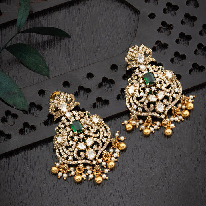 92.5 Silver, Gold Plated, Pluva Victorian Danglers | SHOBITAM