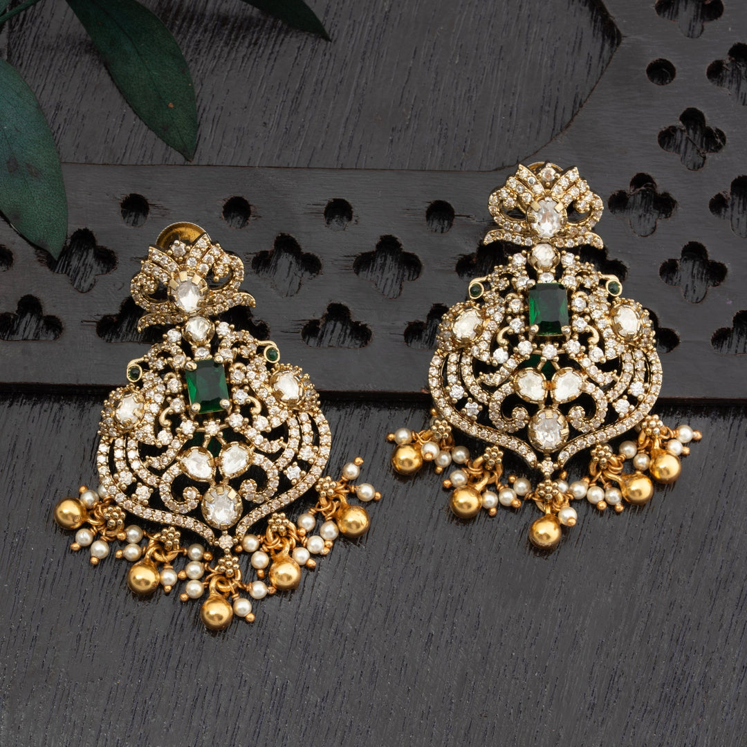 92.5 Silver, Gold Plated, Pluva Victorian Danglers | SHOBITAM