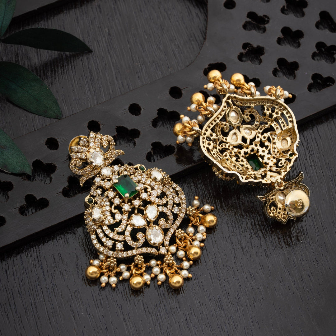 92.5 Silver, Gold Plated, Pluva Victorian Danglers | SHOBITAM