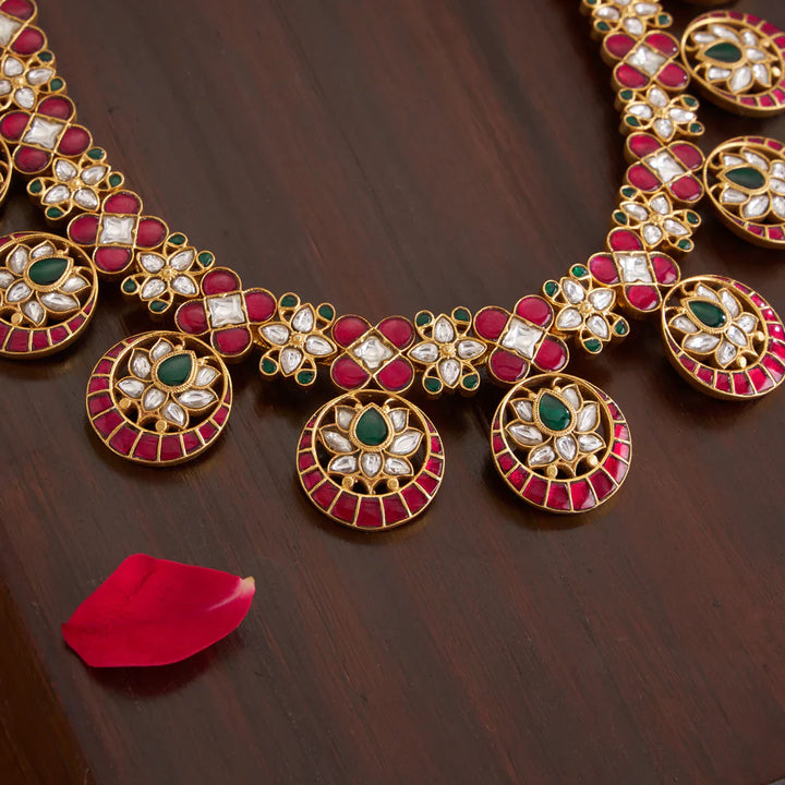 Pure 92.5 Silver, Gold Plated Florotus Necklace