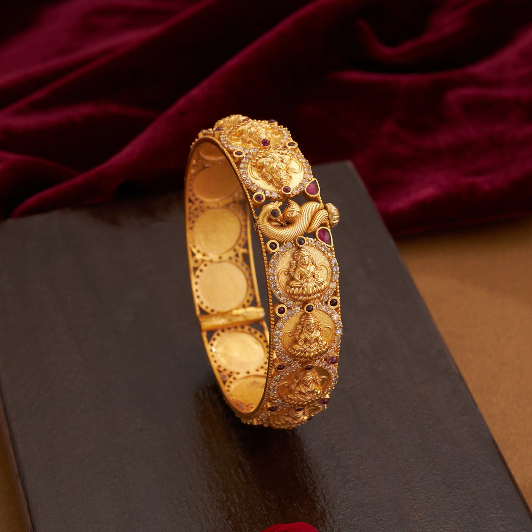 92.5 Silver, 24kt Gold Polish Kuberika Kundan Bangles | SHOBITAM