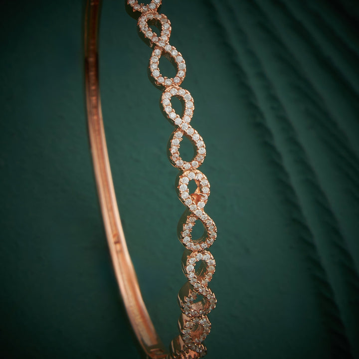 92.5 Silver, 24kt Gold Polish Evermore Infinity Kada  | SHOBITAM