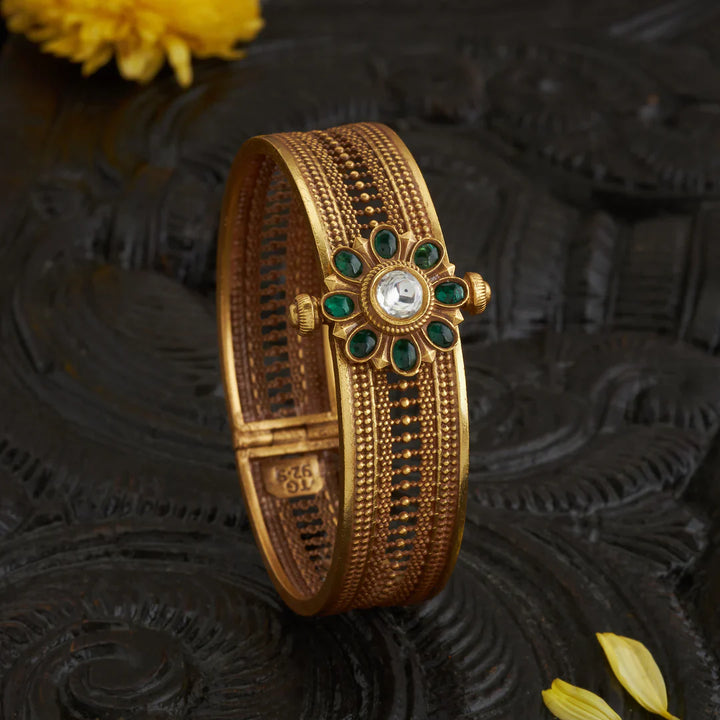 92.5 Silver, Gold Plated Gulbadan Kada