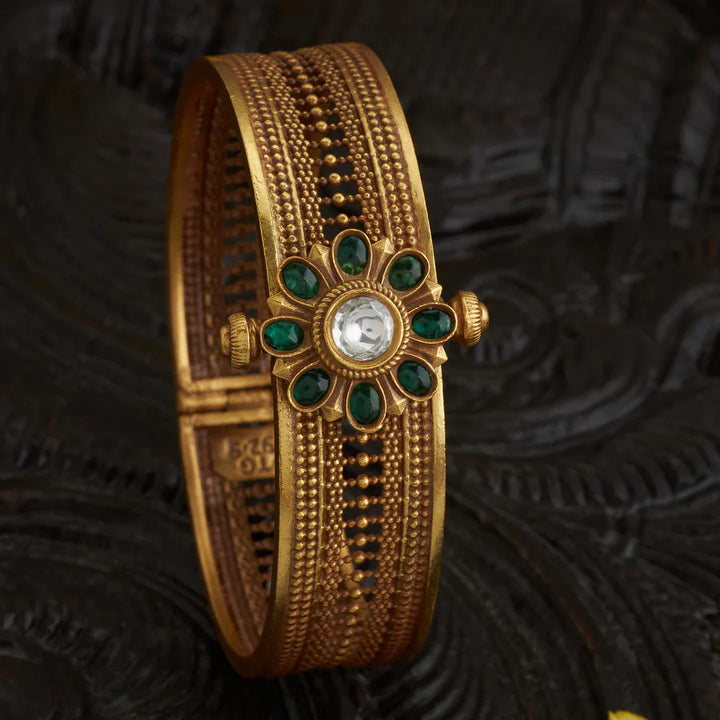 92.5 Silver, Gold Plated Gulbadan Kada