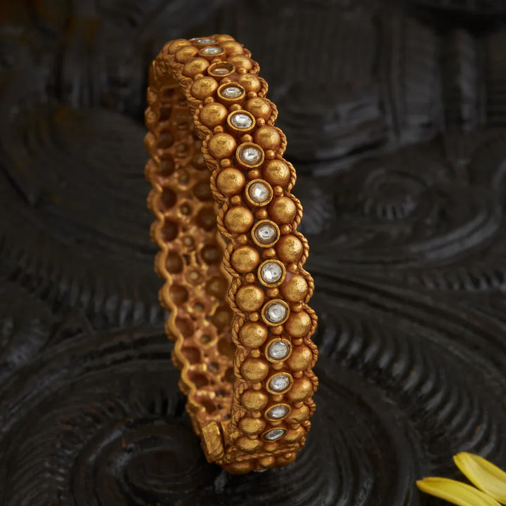 92.5 Silver, Gold Plated Amoria Beads Bangles