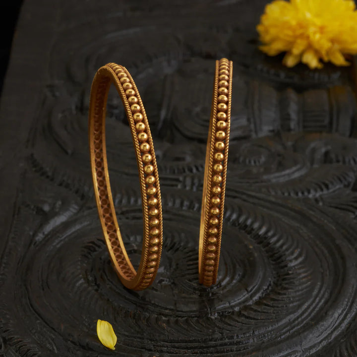 92.5 Silver, Gold Plated Ruhani Beads Bangles