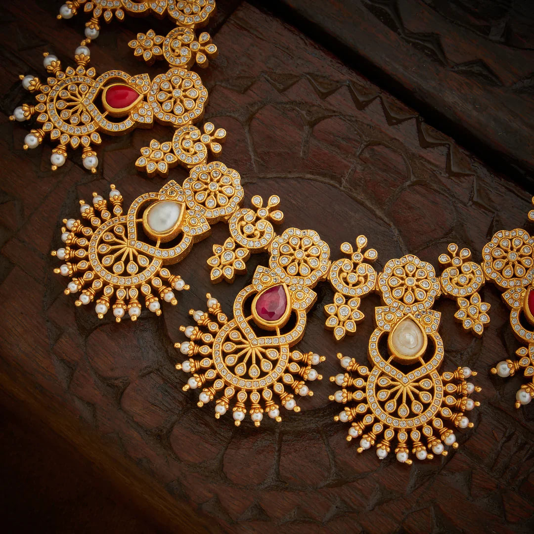 Pure 92.5 Silver, Gold Plated Jal-Roshni Long Necklace