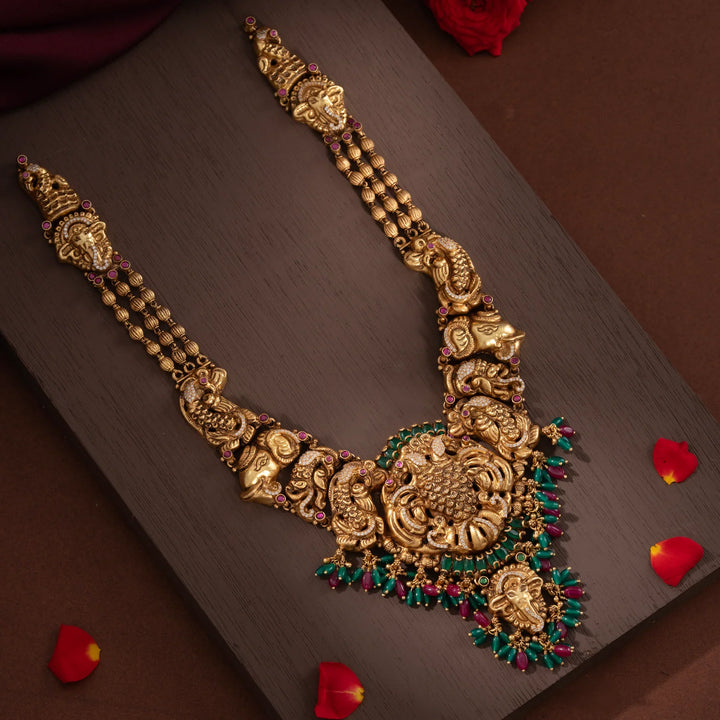 Stunning 92.5 Silver, Gold Plated Dvirmukha Haaram