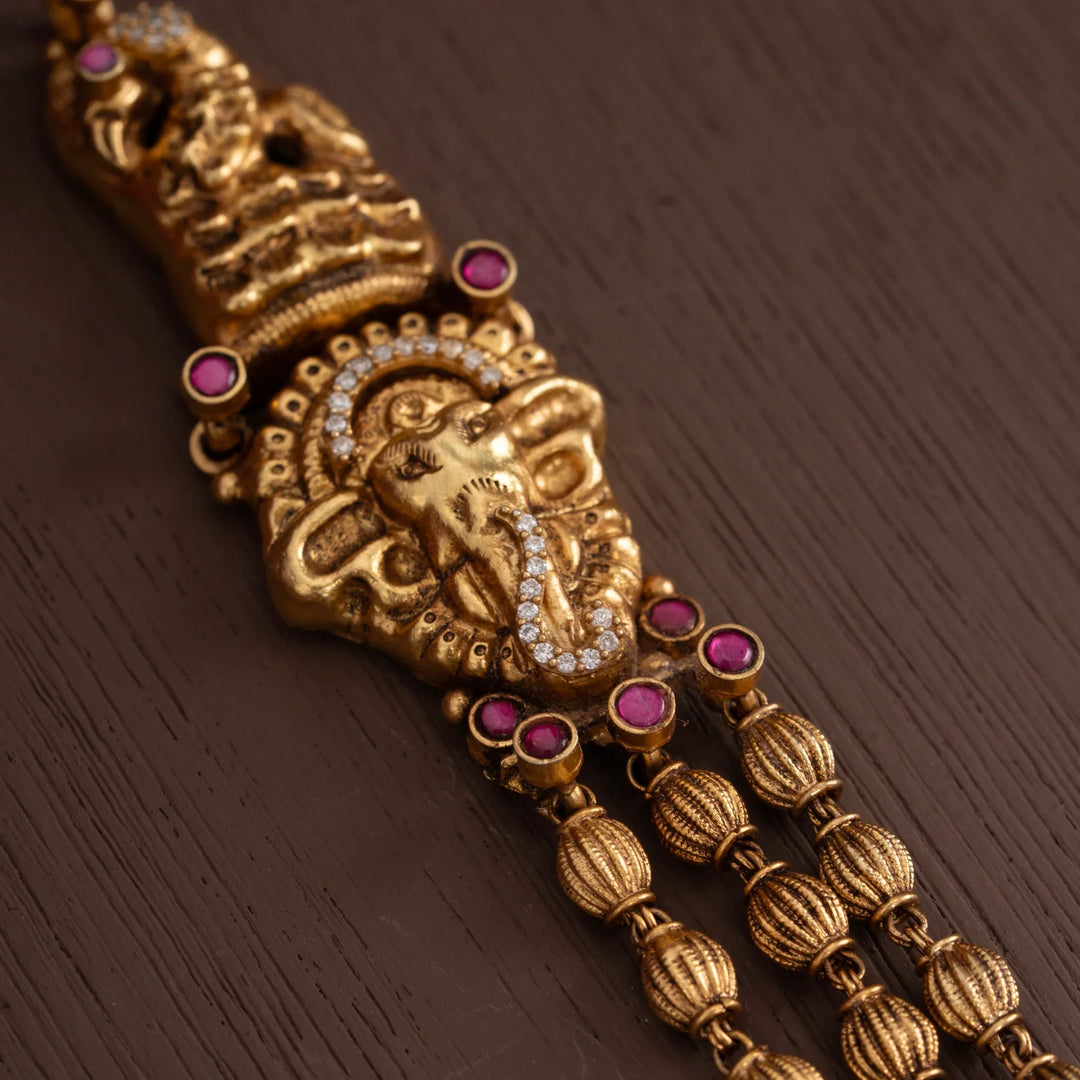 Stunning 92.5 Silver, Gold Plated Dvirmukha Haaram