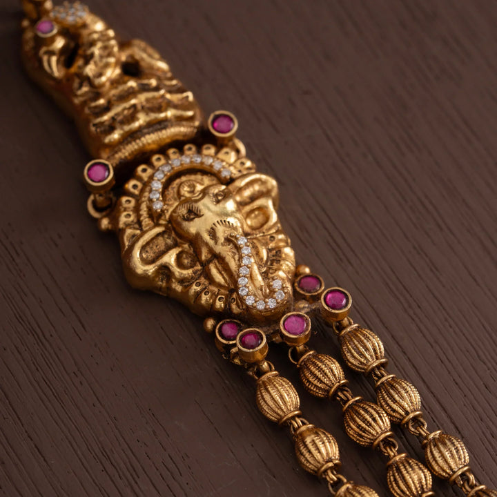 Stunning 92.5 Silver, Gold Plated Dvirmukha Haaram