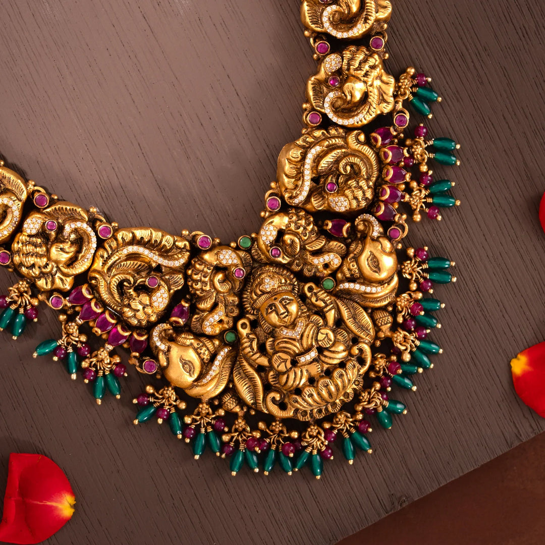 Stunning 92.5 Silver, Gold Plated Vimalashree Haaram