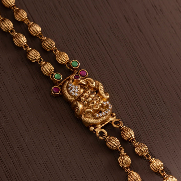 Stunning 92.5 Silver, Gold Plated Satyalakshmi Haaram