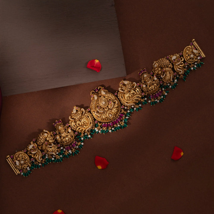 Pure 92.5 Silver, Gold Plated Morea Hip Belt