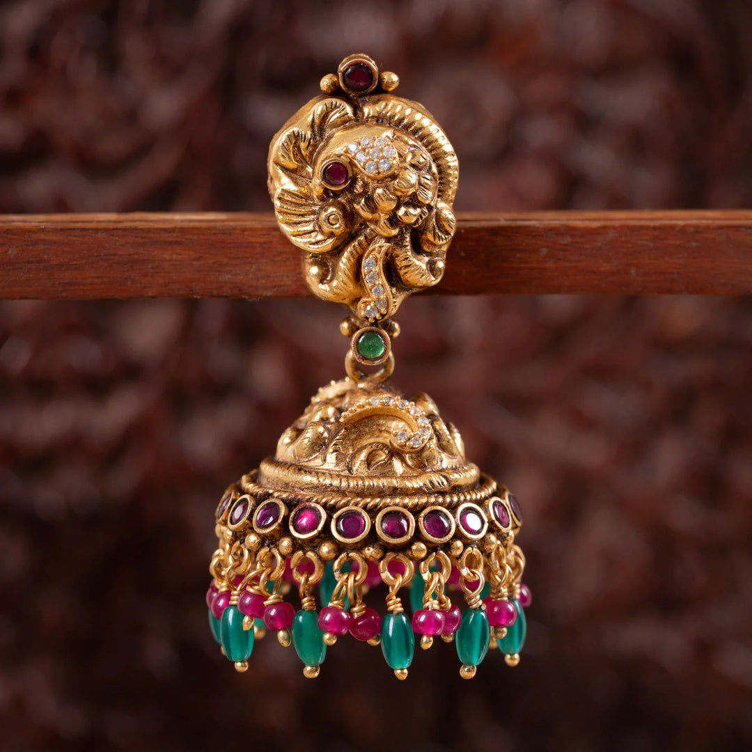 Pure 92.5 Silver,Gold Morchhavi Jhumki
