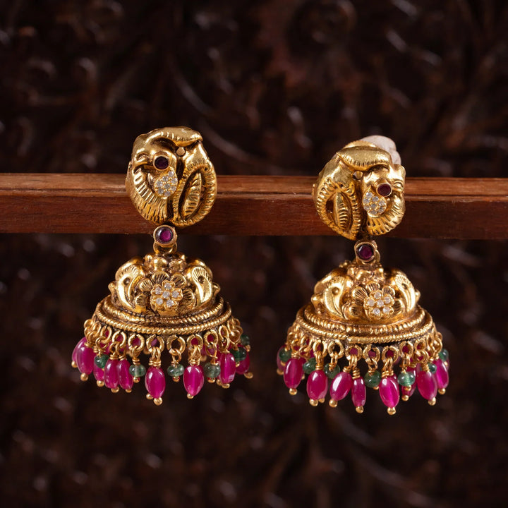 Pure 92.5 Silver,Gold Swarnim Mor Jhumki