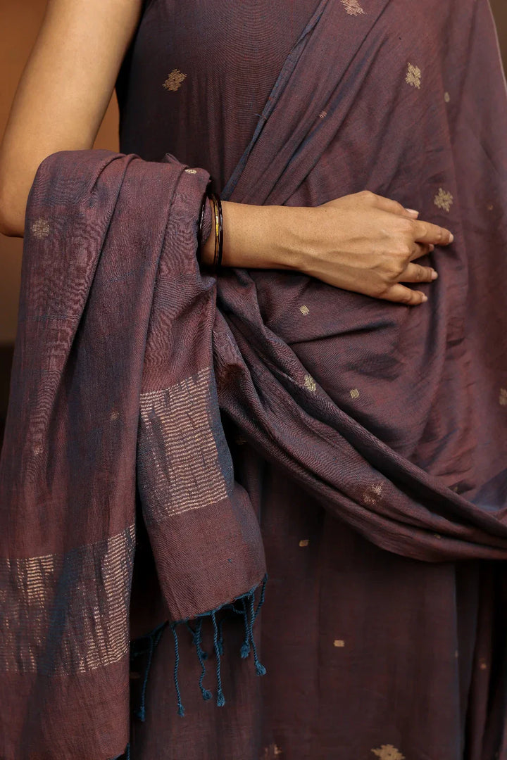 Handloom Coca Cola Pure Cotton Zari Jamdani Kurta Set With Dupatta