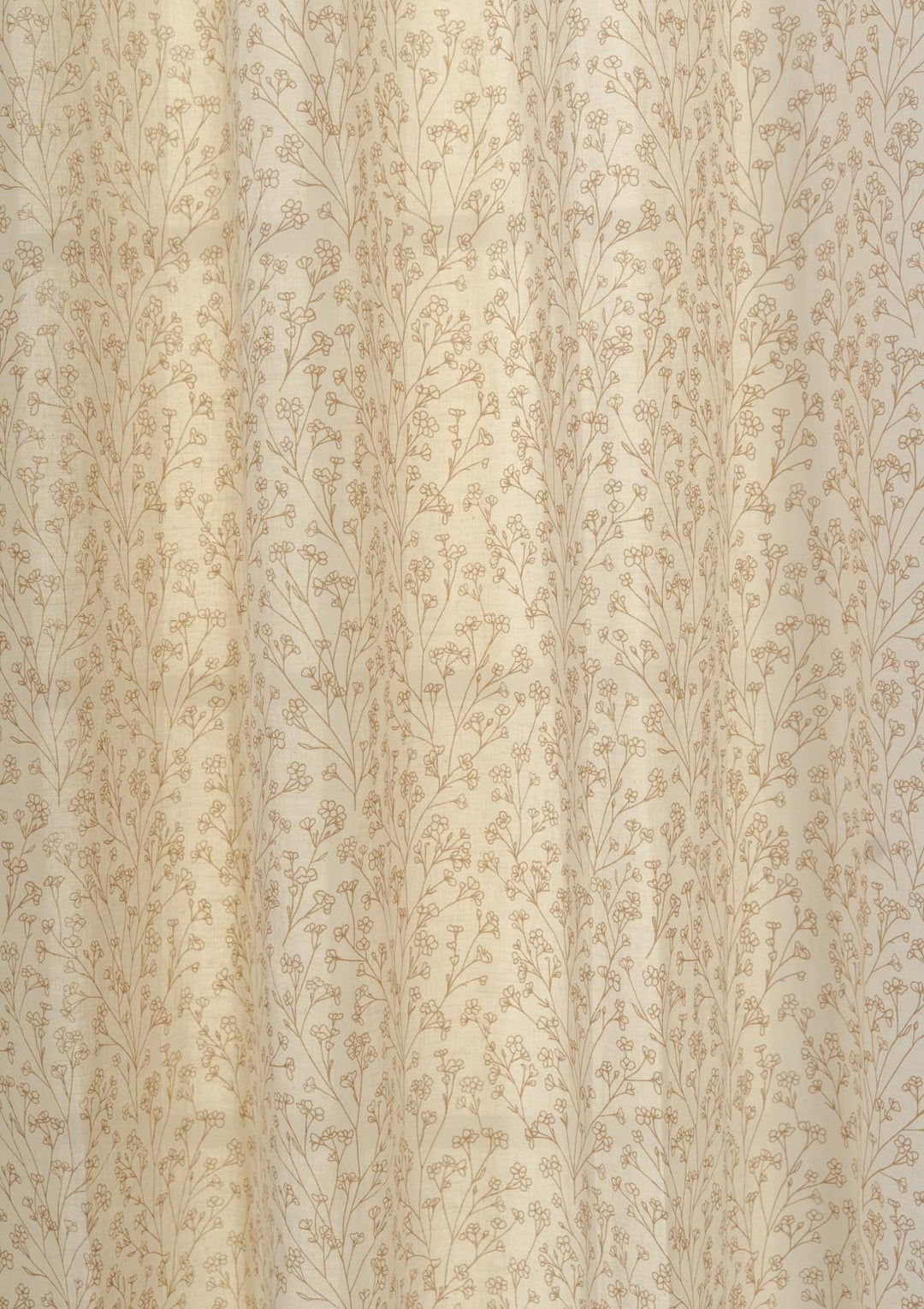 Canopy 100% cotton floral sheer curtain for living room - Light filtering - Brown - Single - Single Piece | SHOBITAM