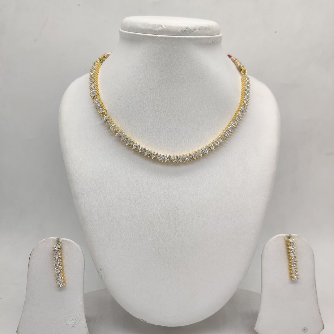 Celeste Spark White CZ Necklace Set | SHOBITAM