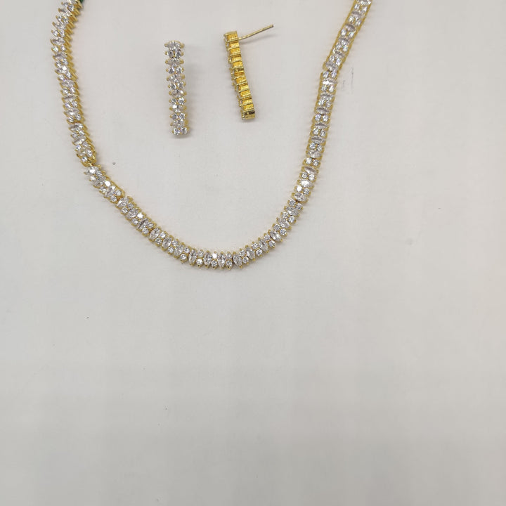 Celeste Spark White CZ Necklace Set | SHOBITAM