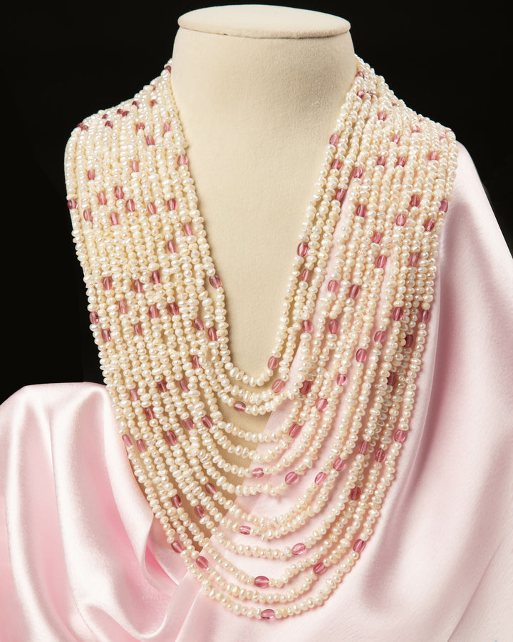 The Rosé Tourmaline Heirloom 13 Layer Mala | SHOBITAM